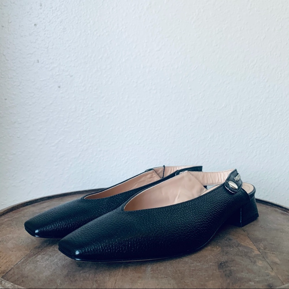 Napoleoni | Square Toe Mules - Leather Chain